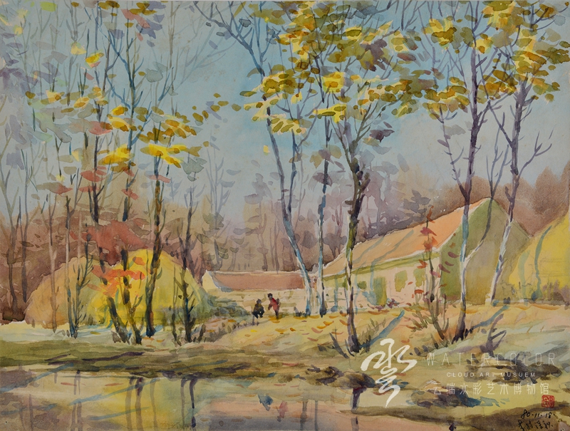 李忠民 《李村河畔》 38*26cm 1980年